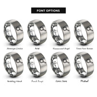 font options for inside engraving on grey saute pan rings