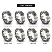 font options for inside engraving on gray saute pan rings