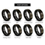 font options for inside engraving on gunmetal & black saute pan rings