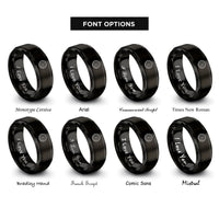 font options for inside engraving on black saw blade rings