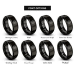 font options for inside engraving on black saw blade emblem rings