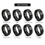 font options for inside engraving on black sawhorses rings