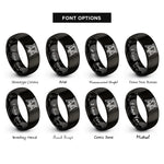 font options for inside engraving on black sawhorses rings