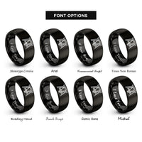 font options for inside engraving on black sawhorses rings