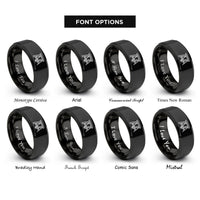font options for inside engraving on black sawhorses rings