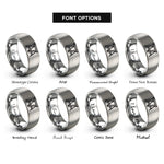 font options for inside engraving on grey sawhorses rings