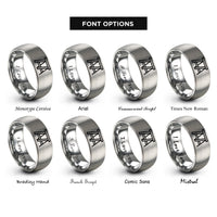 font options for inside engraving on grey sawhorses rings