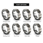 font options for inside engraving on gray sawhorses rings