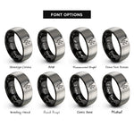 font options for inside engraving on black & grey sax notes rings