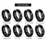 font options for inside engraving on black & grey sax notes rings