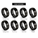 font options for inside engraving on black sax notes rings