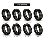 font options for inside engraving on black sax notes rings