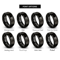 font options for inside engraving on black sax notes rings