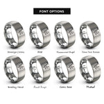 font options for inside engraving on gray sax notes rings