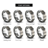 font options for inside engraving on grey sax notes rings