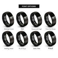 font options for inside engraving on black saxophone rings