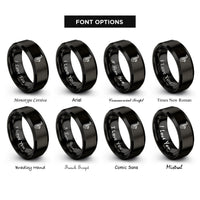 font options for inside engraving on black saxophone rings