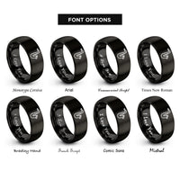 font options for inside engraving on black saxophone rings