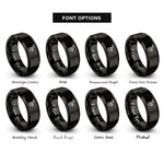font options for inside engraving on black saxophone rings