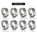 font options for inside engraving on grey saxophone rings