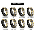 font options for inside engraving on black & gold & silver saxophone keys rings
