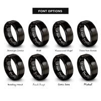 font options for inside engraving on black saxophone keys rings