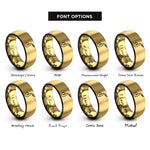 font options for inside engraving on black & gold saxophone neck mouthpiece rings