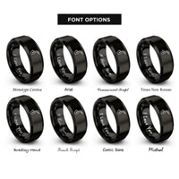 font options for inside engraving on black saxophone neck mouthpiece rings