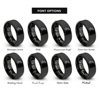 font options for inside engraving on black saxophone neck mouthpiece rings