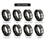 font options for inside engraving on black & gray saxophones clef rings