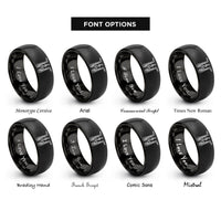 font options for inside engraving on black saxophones clef rings