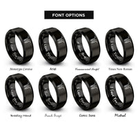 font options for inside engraving on black saxophones clef rings
