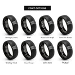 font options for inside engraving on black saxophones clef rings