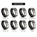 font options for inside engraving on black & grey saxophonist rings