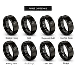 font options for inside engraving on black saxophonist rings