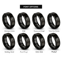 font options for inside engraving on black saxophonist rings