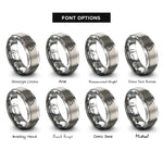 font options for inside engraving on silver saxophonist rings