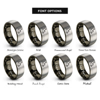 font options for inside engraving on gunmetal & grey saxophonist rings