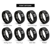 font options for inside engraving on black scaffold rings