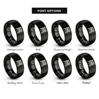 font options for inside engraving on black scaffold rings
