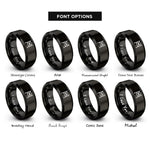 font options for inside engraving on black scaffold rings