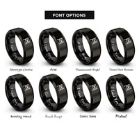 font options for inside engraving on black scaffold rings