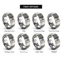 font options for inside engraving on gray scaffold rings