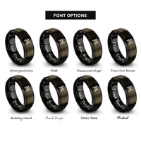 font options for inside engraving on gunmetal & black scaffold rings