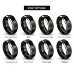 font options for inside engraving on black & grey scaffolding rings