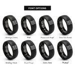 font options for inside engraving on black scaffolding rings