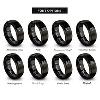 font options for inside engraving on black scaffolding rings
