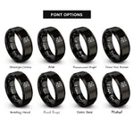 font options for inside engraving on black scaffolding rings