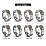 font options for inside engraving on grey scaffolding rings