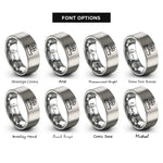 font options for inside engraving on grey scale bar compass rings